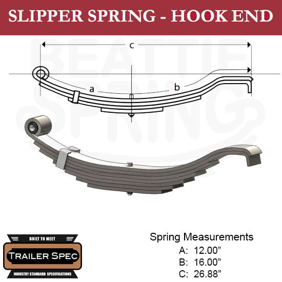 Trailer Leaf Spring Slipper-Hook End 12 Trailer Leaf Spring Slipper-Hook End 12