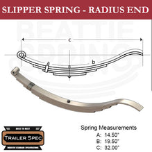 Trailer Leaf Spring Radius End 14.50" x 19.50" / 32" Long / 1200lbs