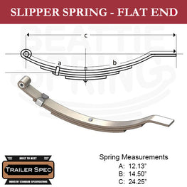 Trailer Leaf Slipper Spring-Flat End 12.13" x 14.5" / 24.25" Long / 1653lbs