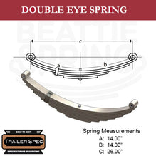 Trailer Leaf Spring Double Eye 14" x 14" / 26" Long / 4000lbs