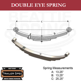 Trailer Leaf Spring Double Eye 13.25" x 13.25" / 25.25" Long / 3000lbs
