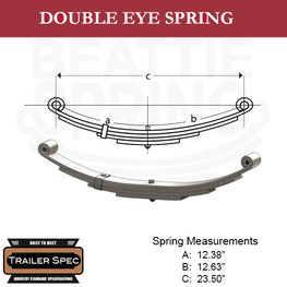 Trailer Leaf Spring Double Eye 12.38" x 12.63" / 23.25" Long / 1500lbs