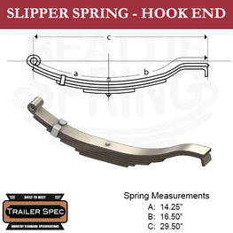 Trailer Leaf Spring Slipper-Hook End 14.25" x 16.5" / 29.5" Long / 4000lbs