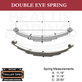 Trailer Leaf Spring Double Eye 11.19" x 11.19" / 20.50" Long / 1400lbs