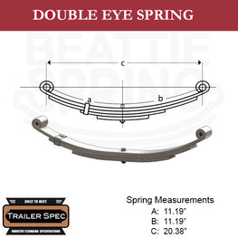 Trailer Leaf Spring Double Eye 11.19" x 11.19" / 20.38" Long / 1000lbs