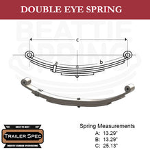 Trailer Leaf Spring Double Eye 13.29" x 13.29" / 25.13" Long / 1250lbs