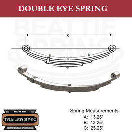 Trailer Leaf Spring Double Eye 13.25" x 13.25" / 25.25" Long / 2000lbs