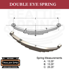 Trailer Leaf Spring Double Eye 13.25" x 13.25" / 25.25" Long / 3380lbs