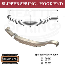 New Trailer Leaf Spring UNA-232 5 Leaf Slipper 3500lbs For 7000 Lbs Axle 20042 - Foto 6
