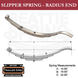 Trailer Leaf Spring Radius End 14.50" x 19.50" / 32" Long