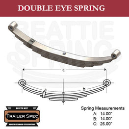 thumbnail image 2 of Trailer Leaf Spring Double Eye – 4/5 Leaf For 1750-3000Lb Axles, 1-3/4 Inch Wide 2 of 5