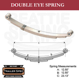 Trailer Leaf Spring Double Eye 12.50" x 12.50" / 23.13" Long / 1250lbs