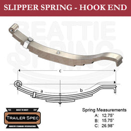 Trailer Leaf Spring Slipper-Hook End 12.75" x 15.75" / 26.98" Long / 3000lbs